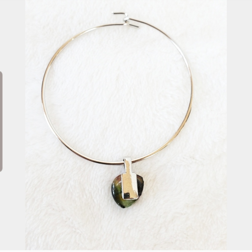 💚Bracelet with multicolored glass bead pendant💚 - Picture 3 of 6